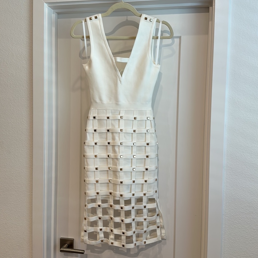 bebe White Sleeveless Dress